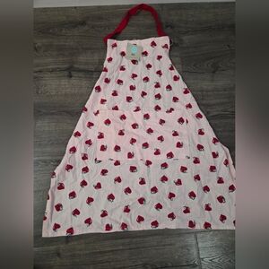 Martha Stewart Sweet Hearts Cherry 100% Cotton Apron NWT